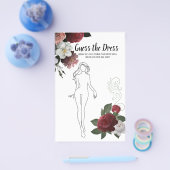 ブライダルシャワーゲームバーガンディーピンクはドレスを推測 チラシ (シングル)