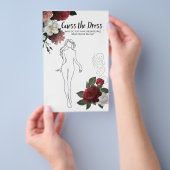 ブライダルシャワーゲームバーガンディーピンクはドレスを推測 チラシ (ハンドル)