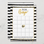 ブライダルシャワーゲームビンゴ| ゴールドコンフェッティ 招待状 (正面/裏面)