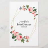 ブライダルシャワーゲームピンクのバラはドレスカードを推測 チラシ (裏面)