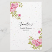 ブライダルシャワーゲームピンクのフローラはドレスを推測 チラシ (裏面)