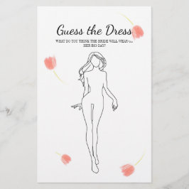 ブライダルシャワーゲームピンクチューリップはドレスを推測 チラシ