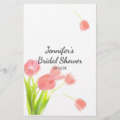 ブライダルシャワーゲームピンクチューリップはドレスを推測 チラシ (裏面)