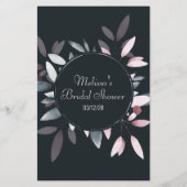 ブライダルシャワーゲームピンクネイビーはドレスカードを推測 チラシ (裏面)