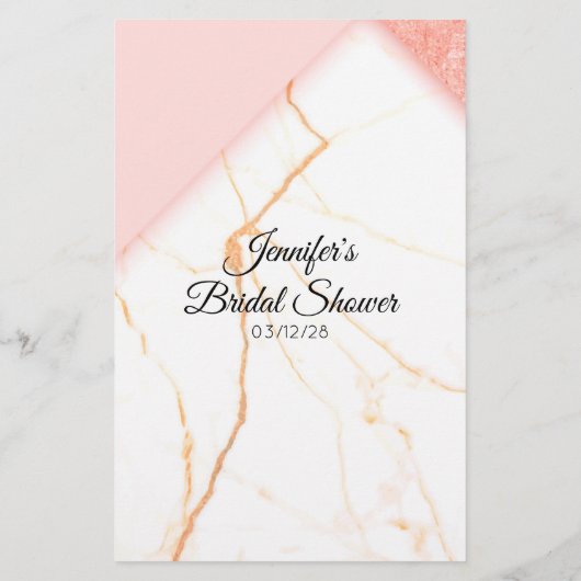 ブライダルシャワーゲームピンクマーブルでドレスを推測 チラシ (裏面)