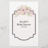 ブライダルシャワーゲームピンク赤面ドレスカードを推測 チラシ (裏面)