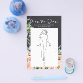 ブライダルシャワーゲームフローラはドレスカードを推測 チラシ (シングル)