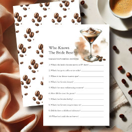 ブライダルシャワーゲームブライドのコーヒーを知っている チラシ