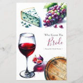 ブライダルシャワーゲームブライドのワインを知っている チラシ (正面)