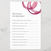 ブライダルシャワーゲームブライドのワインを知っている チラシ (裏面)
