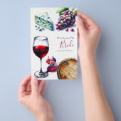 ブライダルシャワーゲームブライドのワインを知っている チラシ (ハンドル)