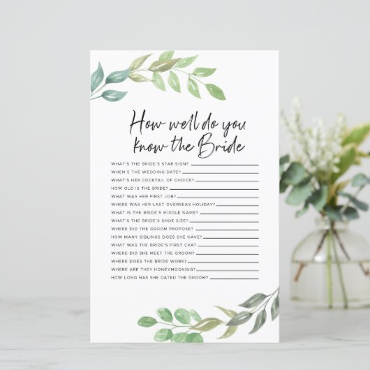 ブライダルシャワーゲームブライドをよく知っている (スタンド正面)