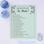 ブライダルシャワーゲームブライドをよく知っている チラシ (シングル)