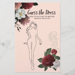 ブライダルシャワーゲームブルゴーニュピンクGuess The Dress F チラシ