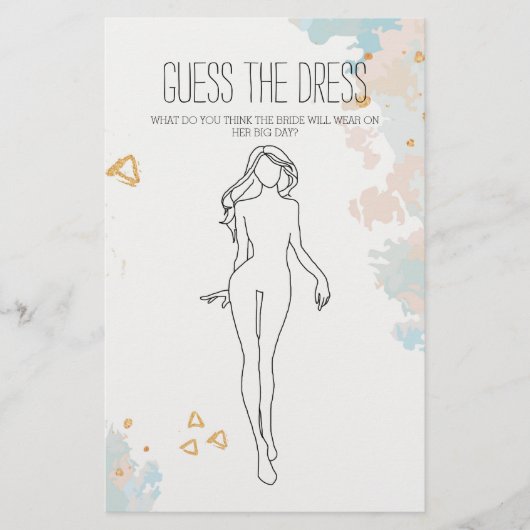 ブライダルシャワーゲームブルーコーラルゲットザドレス チラシ (正面)