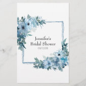 ブライダルシャワーゲームブルーバラドレスカードを推測 チラシ (裏面)