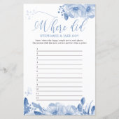 ブライダルシャワーゲームブルーフローラどこ行ったの? (正面)