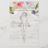 ブライダルシャワーゲームホワイトウッドピンクはドレスを推測 チラシ (正面)