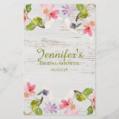 ブライダルシャワーゲームホワイトウッドピンクはドレスを推測 チラシ (裏面)