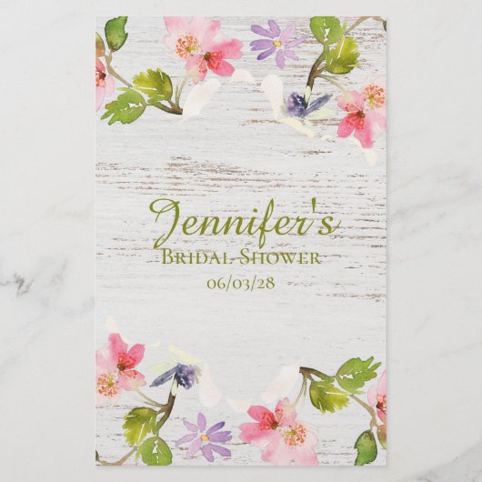 ブライダルシャワーゲームホワイトウッドピンクはドレスを推測 チラシ (裏面)