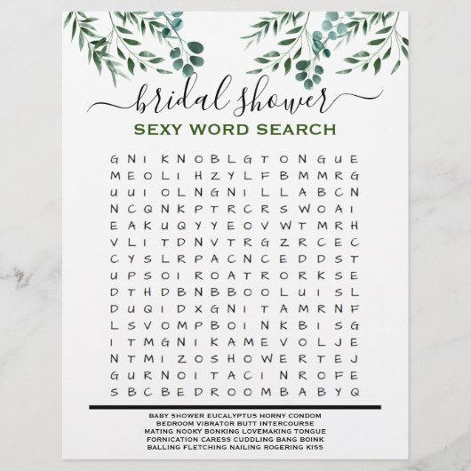 ブライダルシャワーゲームユーカリ2サイド (正面)