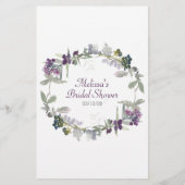 ブライダルシャワーゲームラベンダーフローラはドレスを推測 チラシ (裏面)