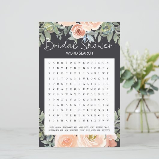 ブライダルシャワーゲームワードサーチパステルピーチフローラ (スタンド正面)