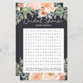 ブライダルシャワーゲームワードサーチパステルピーチフローラ (正面/裏面)