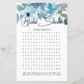 ブライダルシャワーゲームワードサーチパステルブルーバラ (正面)