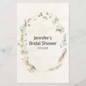 ブライダルシャワーゲームワードサーチパステルボホニュートラル (裏面)