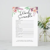 ブライダルシャワーゲームワードスクランブルゲームピンクフローラ (スタンド正面)