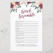 ブライダルシャワーゲームワードスクランブルゲームレッドフローラ (正面)