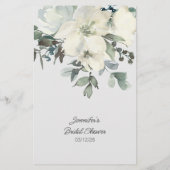 ブライダルシャワーゲームワード検索アイボリーホワイトフローラ (裏面)