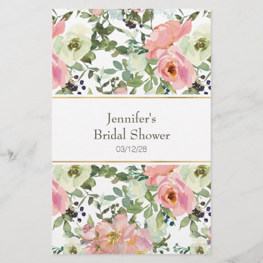 ブライダルシャワーゲームワード検索エッグシェル赤面フロー (裏面)