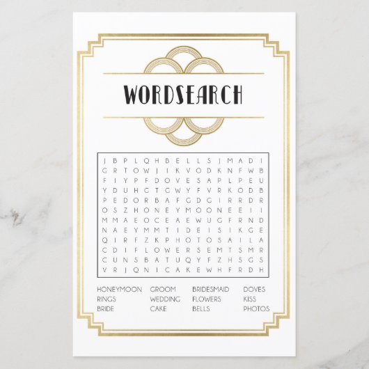 ブライダルシャワーゲームワード検索ゲームアールデコ1920 (正面)