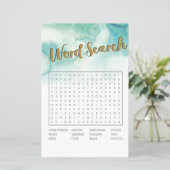 ブライダルシャワーゲームワード検索ゲームブルー金ゴールド (スタンド正面)