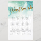 ブライダルシャワーゲームワード検索ゲームブルー金ゴールド (正面)