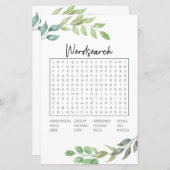 ブライダルシャワーゲームワード検索ゲーム緑 (正面/裏面)