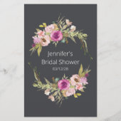 ブライダルシャワーゲームワード検索ダスティピンクパープル (裏面)