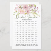 ブライダルシャワーゲームワード検索ピンク赤面Magnolia (正面/裏面)