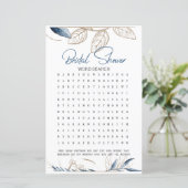 ブライダルシャワーゲームワード検索ブルー金ゴールドフローラ (スタンド正面)