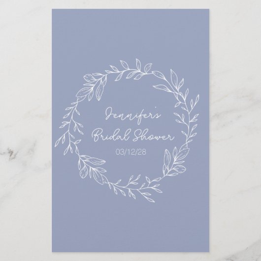 ブライダルシャワーゲームワード検索ペリウィンクル花 (裏面)