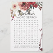 ブライダルシャワーゲームワード検索レッド赤面バラ (正面)