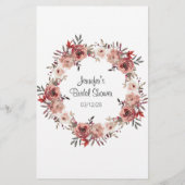 ブライダルシャワーゲームワード検索レッド赤面バラ (裏面)