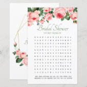 ブライダルシャワーゲームワード検索赤面バラ (正面/裏面)