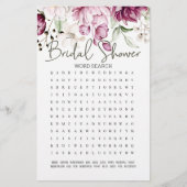 ブライダルシャワーゲームワード検索Peoniesピンクフローラ (正面)