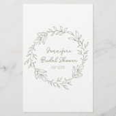 ブライダルシャワーゲームワード検索Sage Boho花 (裏面)