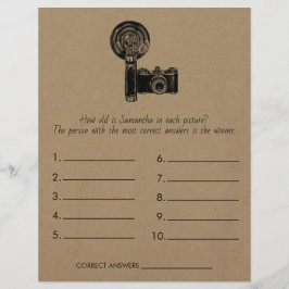 ブライダルシャワーゲーム年齢を推測結婚する チラシ