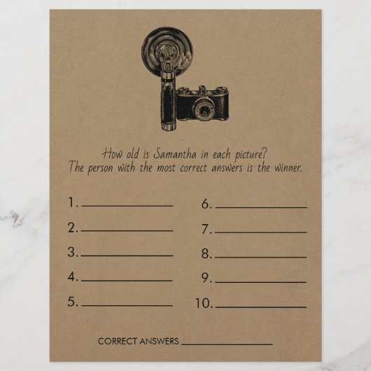 ブライダルシャワーゲーム年齢を推測結婚する チラシ (正面)