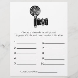 ブライダルシャワーゲーム年齢を推測結婚する チラシ